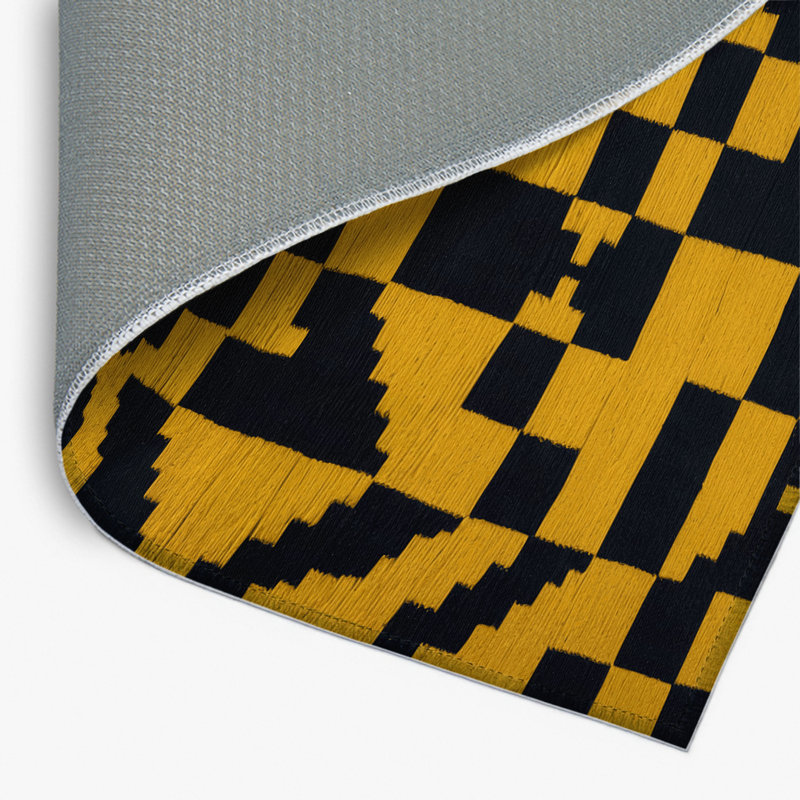 Tapis intérieur / extérieur noir à carreaux, Rectangulaire 2 pi x 3 pi