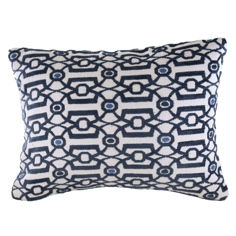 Vance Geometric Cotton Blend Reversible Throw Pillow