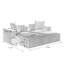 Canapé modulaire rembourré 4 pièces en velours côtelé gris clair avec repose-pieds mobile - entièrement comprimé, aucun assemblage requis-108136871