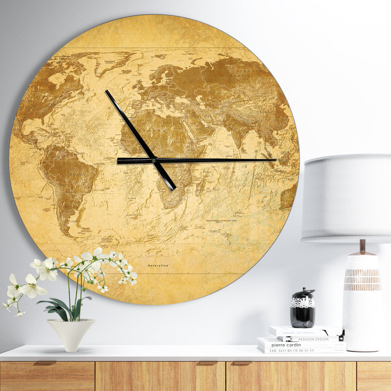 Carte classique rétro - horloge murale moderne, Moyenne