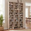Tour multimédia haute de 11 niveaux, armoire de rangement à 33 compartiments avec étagères réglables, couleur naturelle-662175755