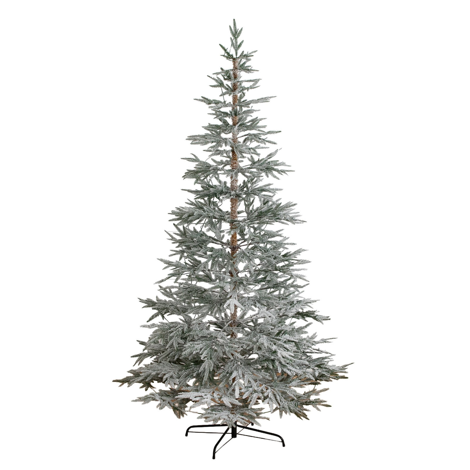 Pre-Lit Artificial Flocked Woodland Fir Christmas Tree with 150 Warm White LED Lights, 8ft