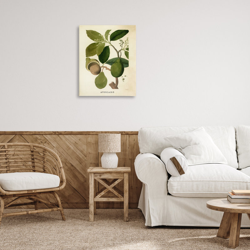 Toile rétro, plante d'avocat, par Lil 'Rue, H 30 po x l 24 po