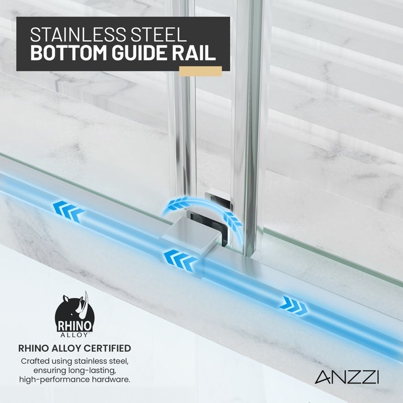 Ward Series 44 to 48 in. x 76 in. Frameless Sliding Bypass Shower Door in Polished Chrome with Tempered Clear Glass