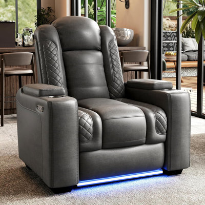 Home Theater Seating Seats, Movie Recliner Chair with USB & Type-C by Hokku Designs