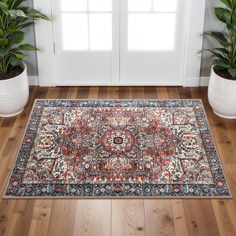 Fillender Washable Soft Vintage Rug Fashion Floral Rug For Living Room Dorm Decor, Rectangle 2' x 3'