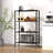 4-Tier Foldable Storage Shelf Collapsible Shelving Unit Display w/ Lockable Wheels Storage Rack