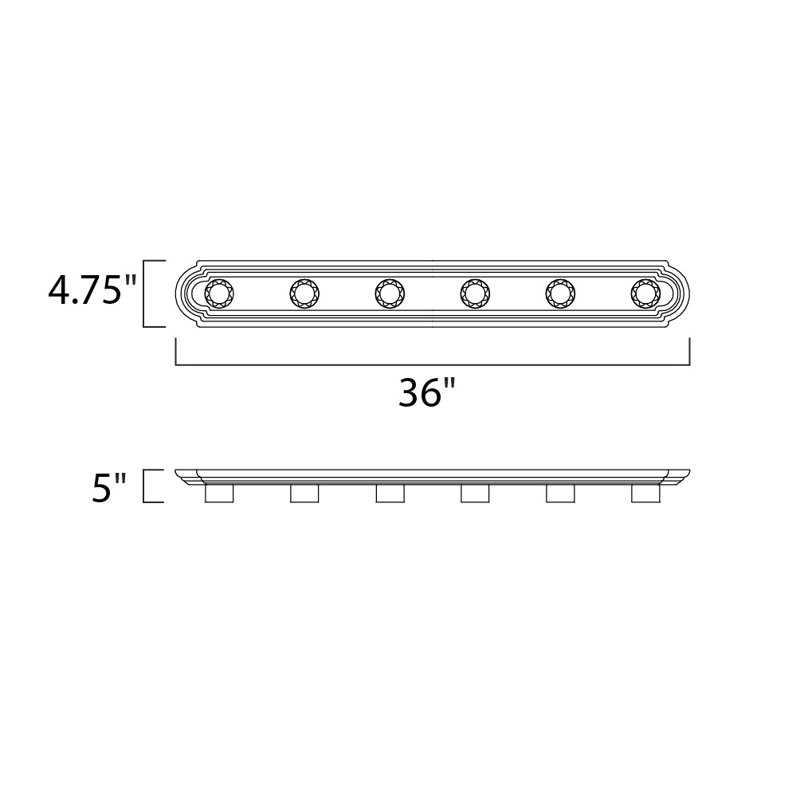 Carder 6 - Light Dimmable Bath Bar, Polished Chrome