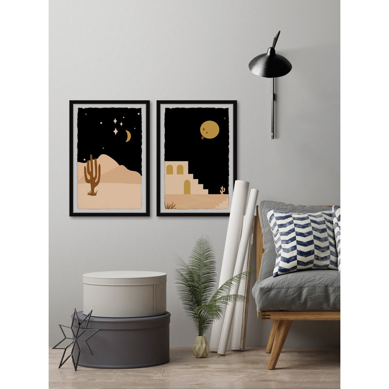 «Alfs Lonely Desert Nights» par Marmont Hill - ensemble de 2 impressions encadrées, H 24 po x l 16 po