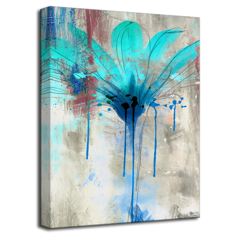 « painted pétales lii », impression sur toile tendue, H 20 po x l 16 po x P 1,5 po