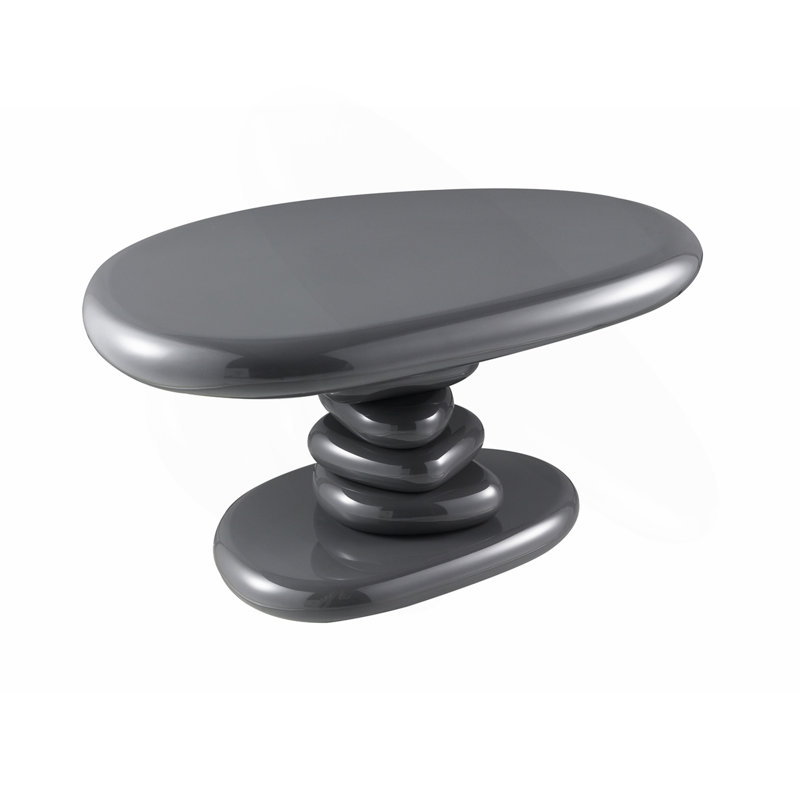 Table de bout grise ultrabrillante, H 15 po x l 30 po x P 21 po