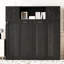 Full Size Black Murphy Bed with Fold-Out Desk and 3 Storage Cabinets, Space-Saving Wall Bed with Rustic Design