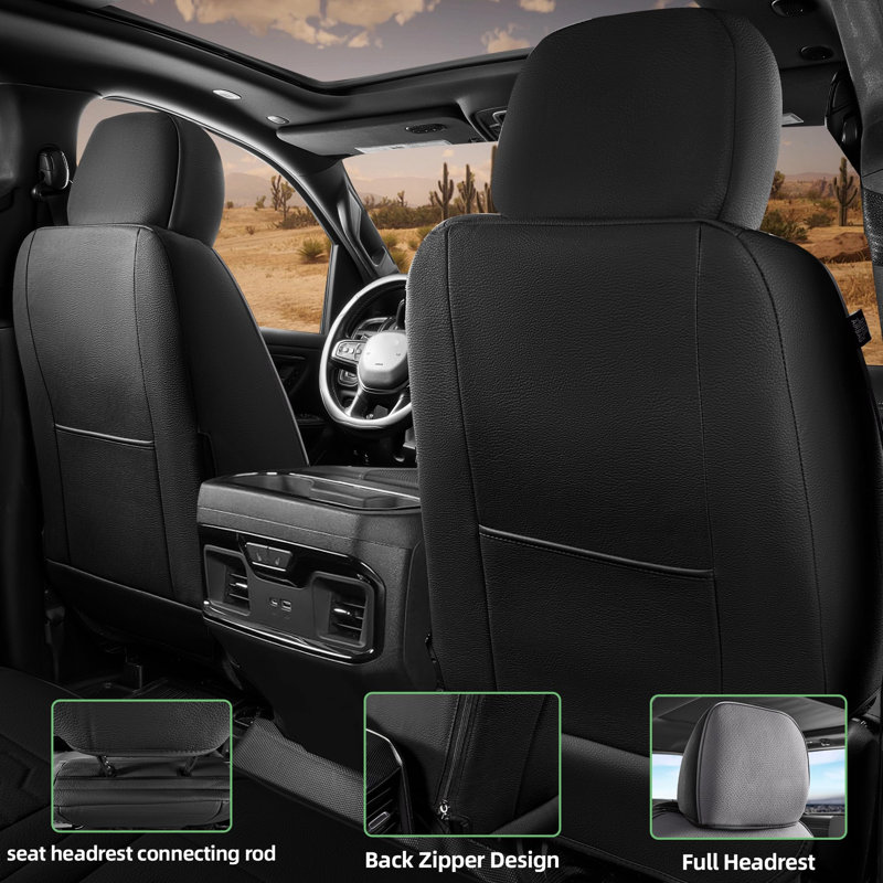 Housse de siège en cuir gris pour housses Chevy Silverado 2019-2026