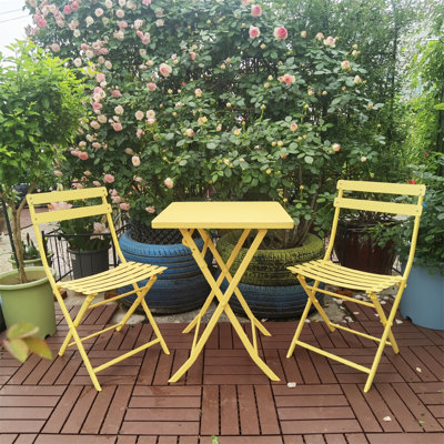 Ensemble bistro 3 pièces de table carrée pliable et chaises