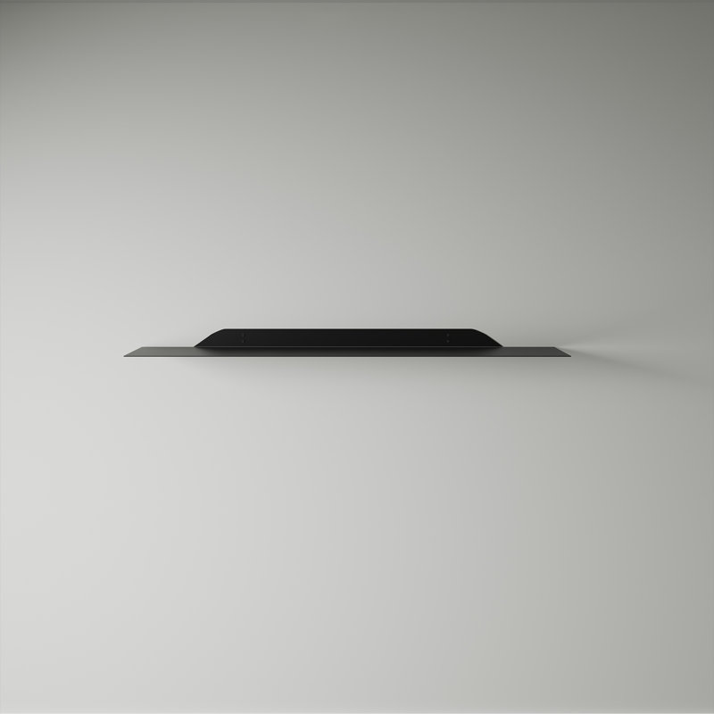 Maja Metal Floating Shelf, 4.5" H x 91.5" W x 15.25" D, Black