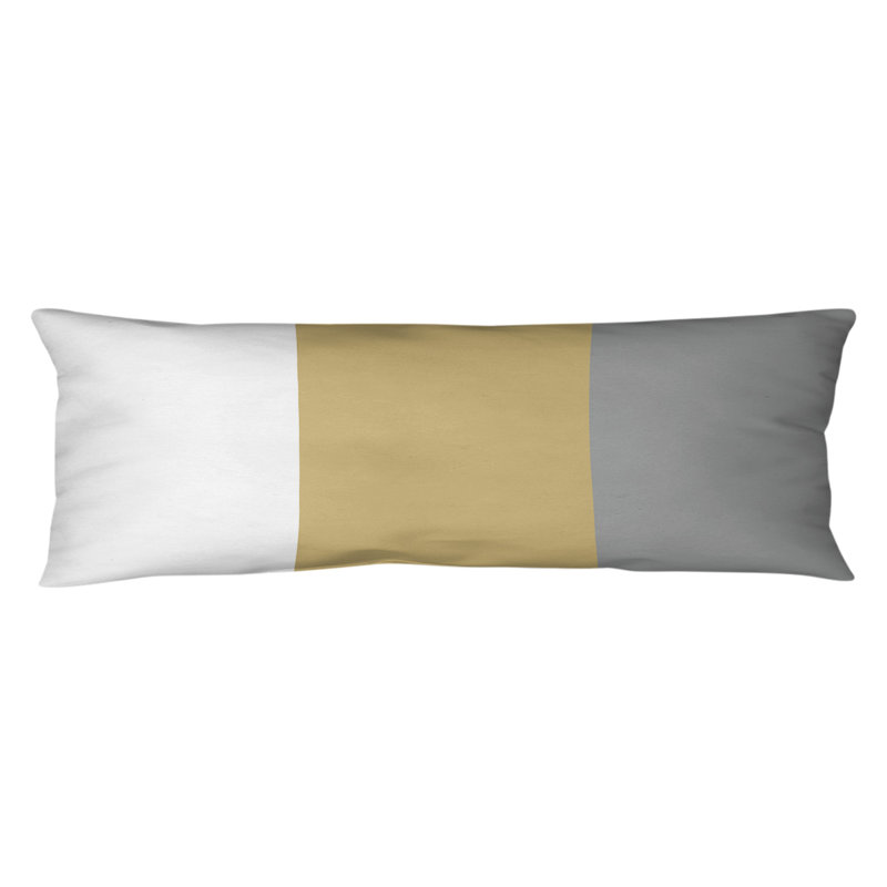 Abel Polyester Medium Pillow, Gold Middle/Gray