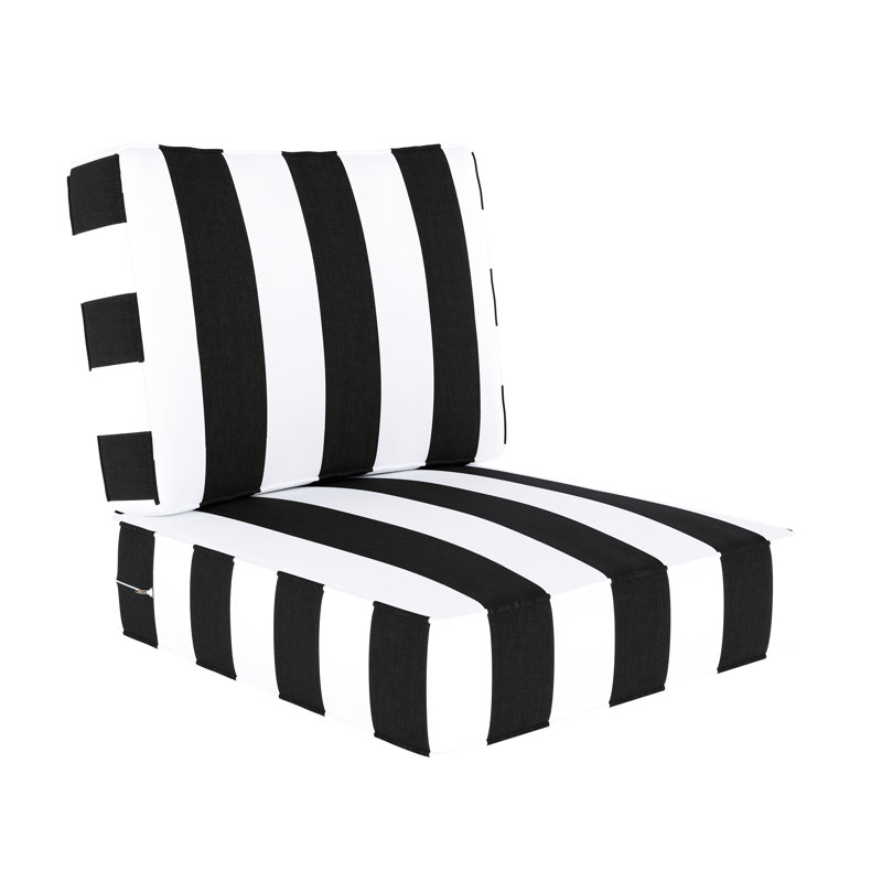 Wayfair Custom Outdoor Deep Seating Cushion With Sunbrella Fabric, 23" W x 25" D, Cast Silver