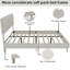 Grand lit tapissier beige en velours, structure, s'adapte aux dimensions courantes du matelas, structure silencieuse, ajustement facile, idéal pour la chambre à coucher-412670632
