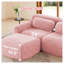 Canapé modulaire en forme de L rose avec repose-pieds mobile et coussins décoratifs, aucun assemblage requis-1725900197