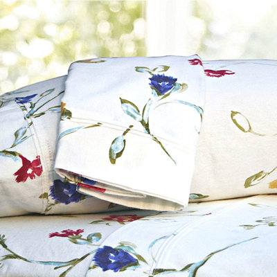 Floral Flannel Floral Sheet Set