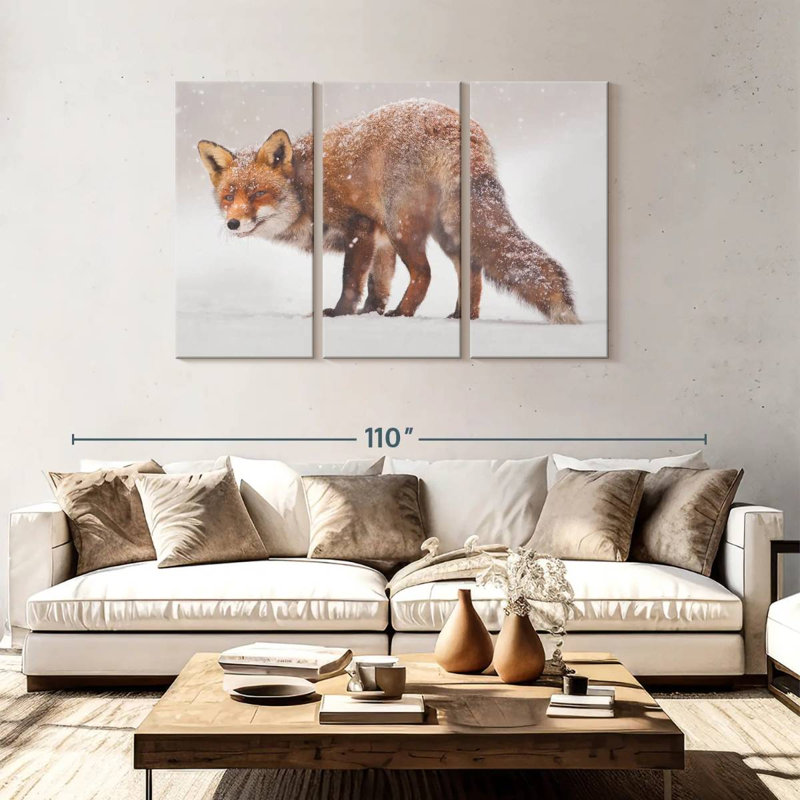 Brampt Snow Fox, 48" H x 74" W