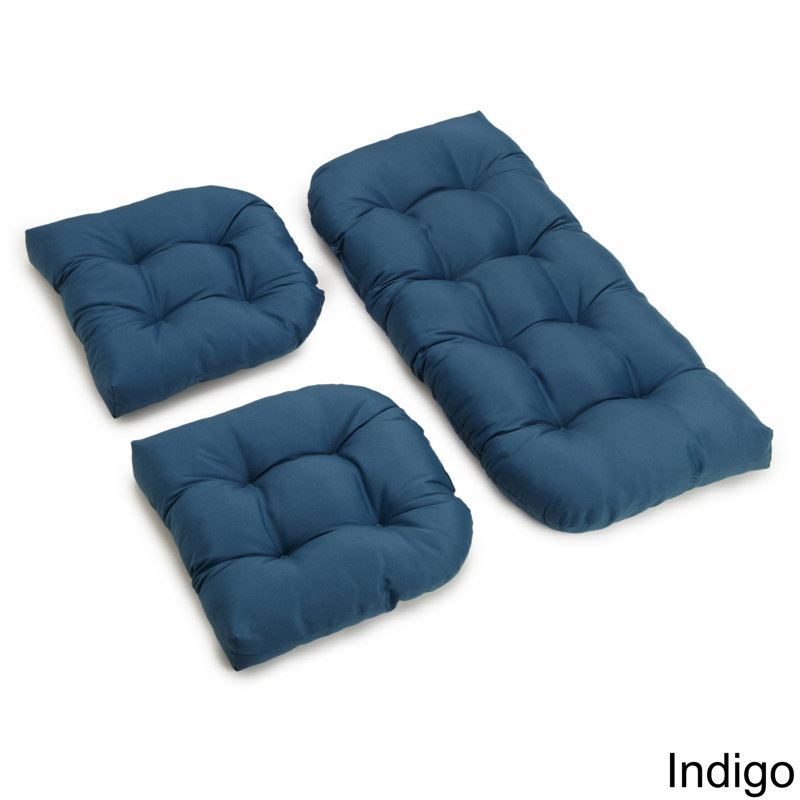Indoor 5'' Loveseat Seat Cushion, Indigo