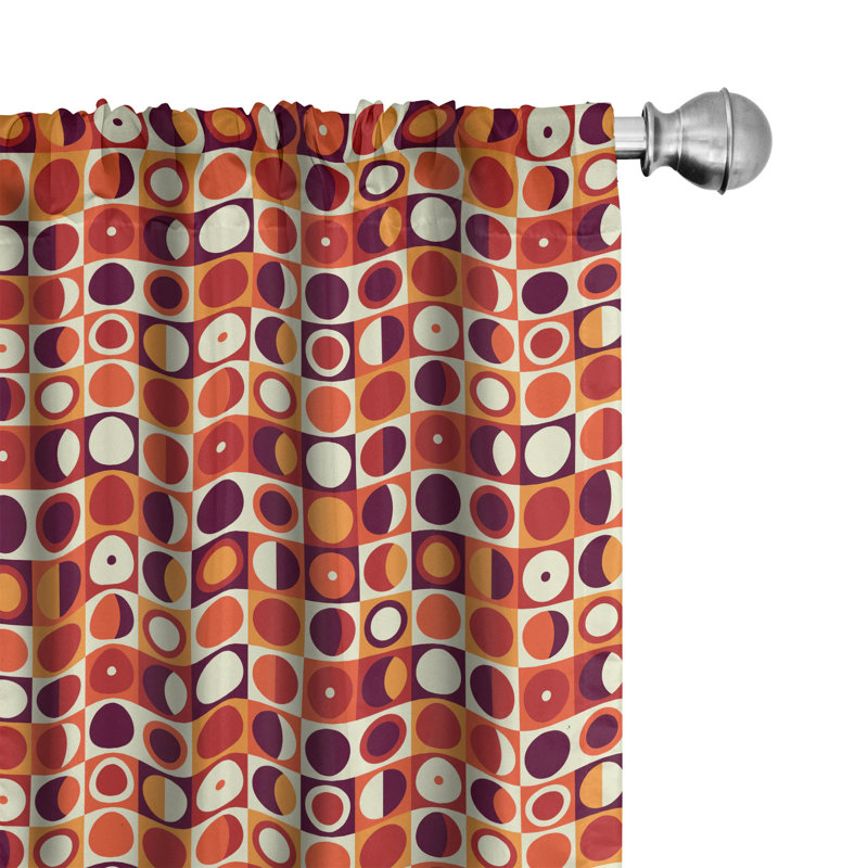 Geometric Semi-Sheer Rod Pocket Curtain Panels, 28" x 95"