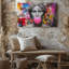 Toile avec art mural et buste de gomme à bulles-818040095