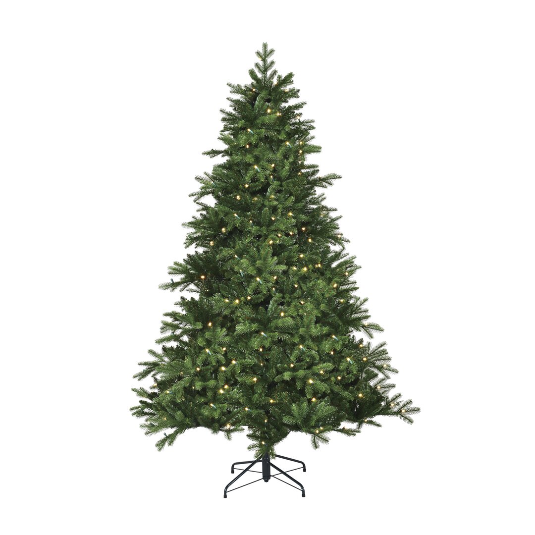 Künstlicher Weihnachtsbaum 213 cm Grün mit 260 Leuchten in Transparent/Weiß