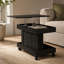 Table basse à roulettes avec plateau pivotant à 360°, compartiment de rangement et compartiment de rangement intégré – Noir-167806278