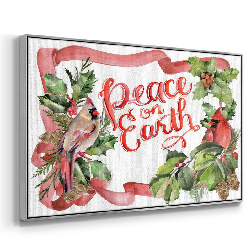 Cardinal Holly Christmas Collection A, H 17 po x l 25 po x P 1,5 po, Encadrement argenté
