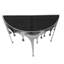 Console Capri | Plateau en verre 36,25 po demi-lune | Conception goutte à goutte | Fonte d'aluminium-641290200
