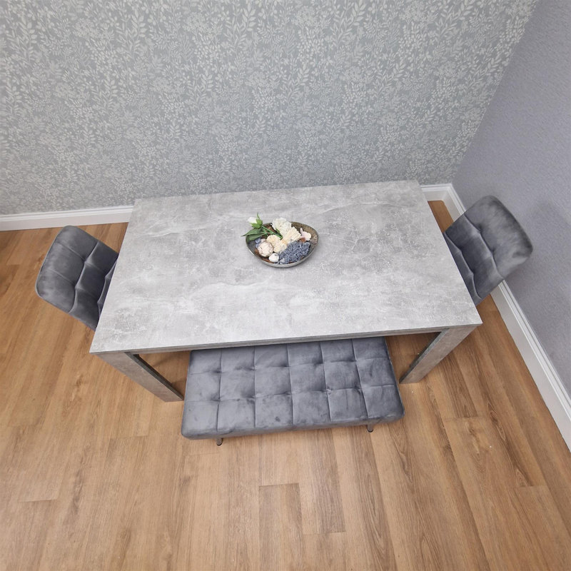 Sarilyn 6 - Person Dining Set, 75" H x 140" L x 80" W, Stone Grey