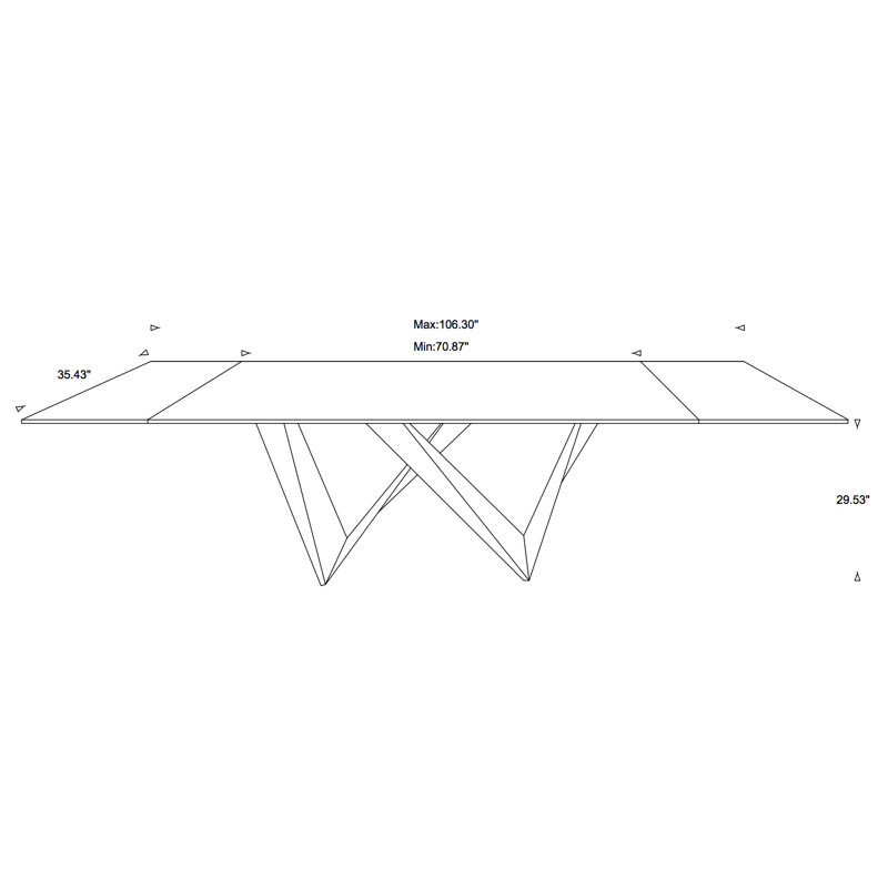 Beyla Extendable Metal Base Dining Table