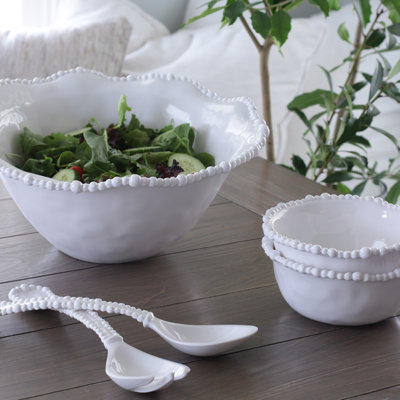 Grandes assiettes à salade Vida Alegria (blanc)