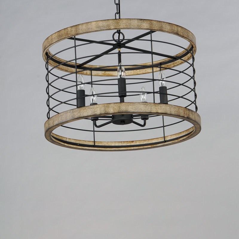 Annica 5 - Light Dimmable Lantern Drum Chandelier