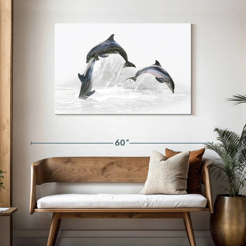 Three Dolphins, 30" H x 45" W