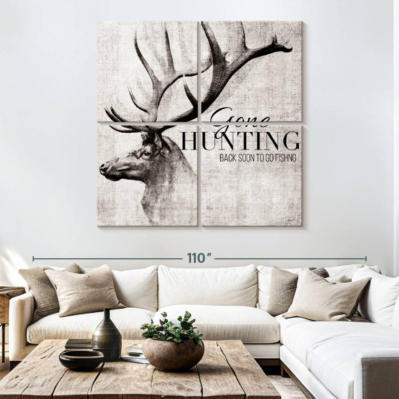 Brampt Gone Hunting And Fishing, 74" H x 74" W