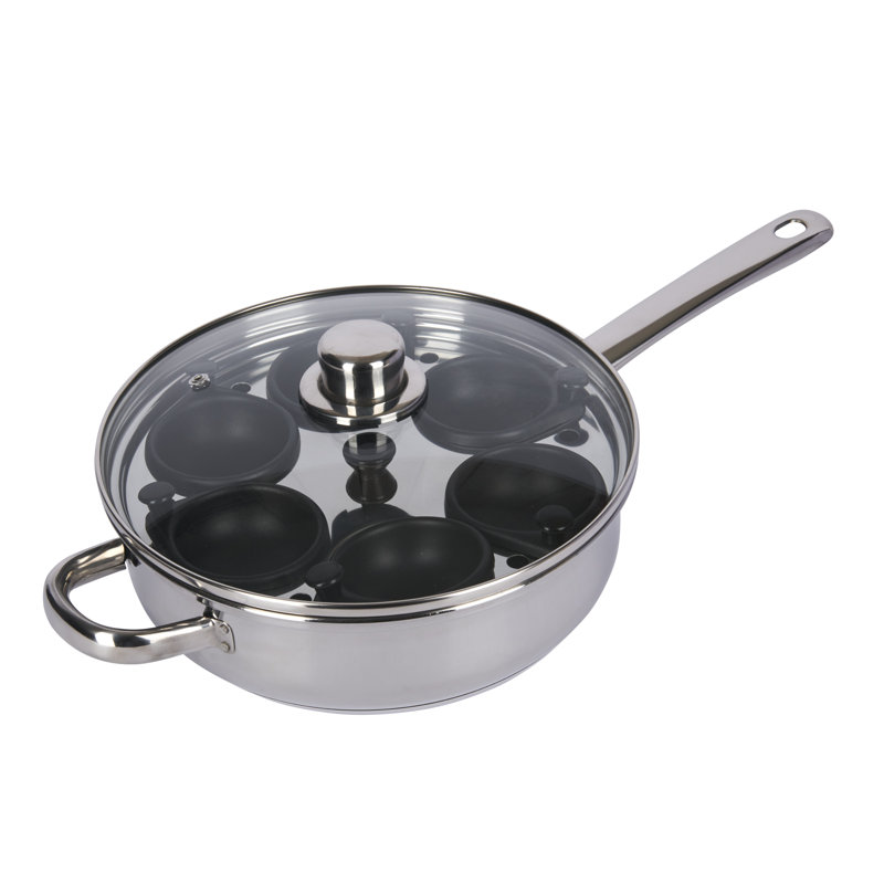KitchenCraft Stainless Steel Four Hole Egg Poacher