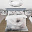 Ensemble de housse de couette en microfibre / polyester doux et gris clair-998657222