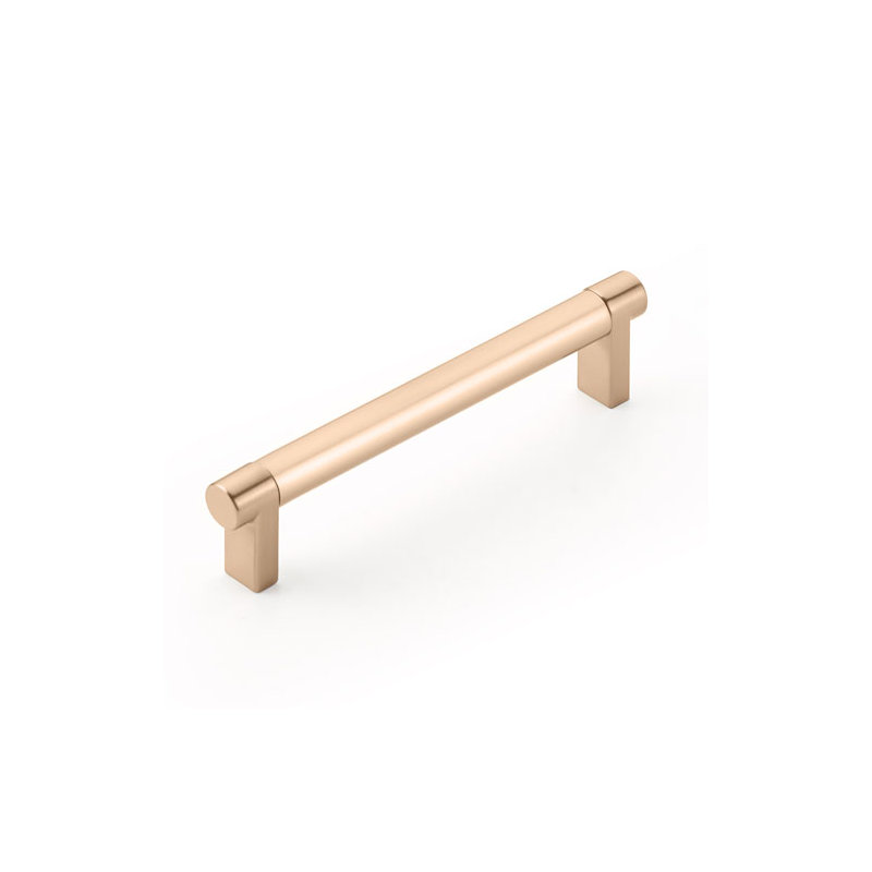 Emtek Select Cabinet Pull w/ Rectangular Stem & Smooth Bar, Satin Copper, 5" Center to Center
