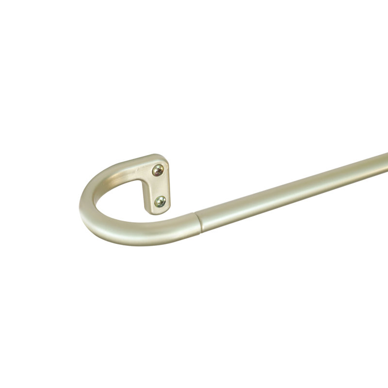 Tringle à rideaux simple réglable en métal Justi, H 2,5 po x l 128 po x P 3,5 po, Doré clair