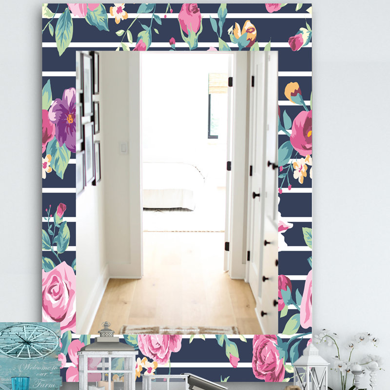Miroir mural traditionnel fleur 33, H 39,4 po x l 29,5 po