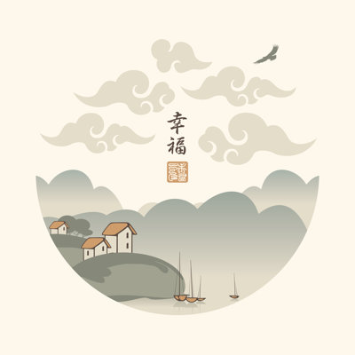 Malaz Village Illustration - Wrapped Canvas Print