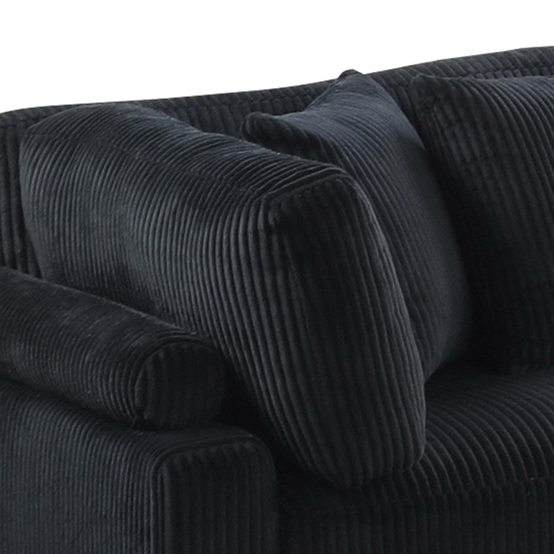 Disposition modulaire modulaire unique de style moderne Bentley faite de tissu de velours côtelé et de bois gris - 3 (NJ Warehouse Inventory)
