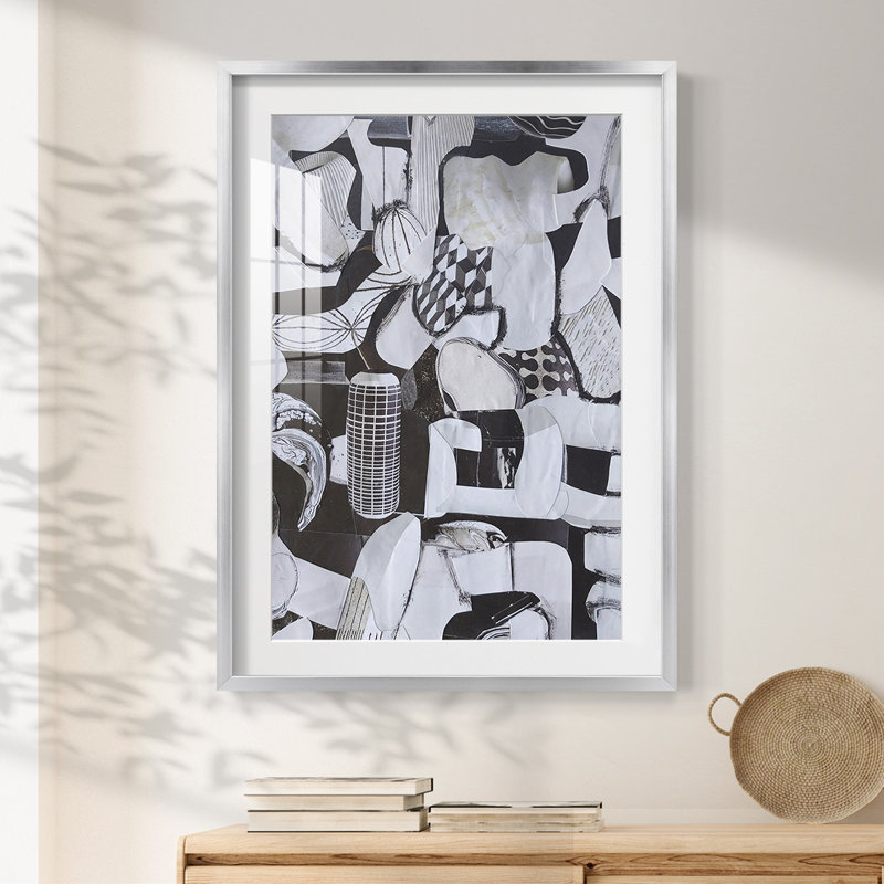 Beverlywood City Forms - Impression encadrée, H 28,5 po x l 20,5 po, Argent argent