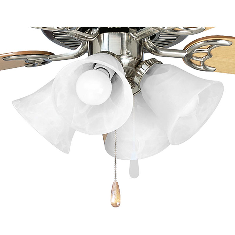 Ensemble de 4 lumières pour ventilateur de plafond universel à 4 lumières, Nickel brossé