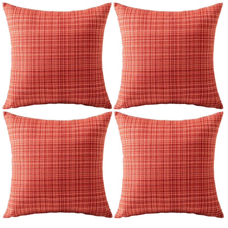 Ensemble de 4 housses de coussin d'extérieur imperméables, Rouge, 18 po x 18 po