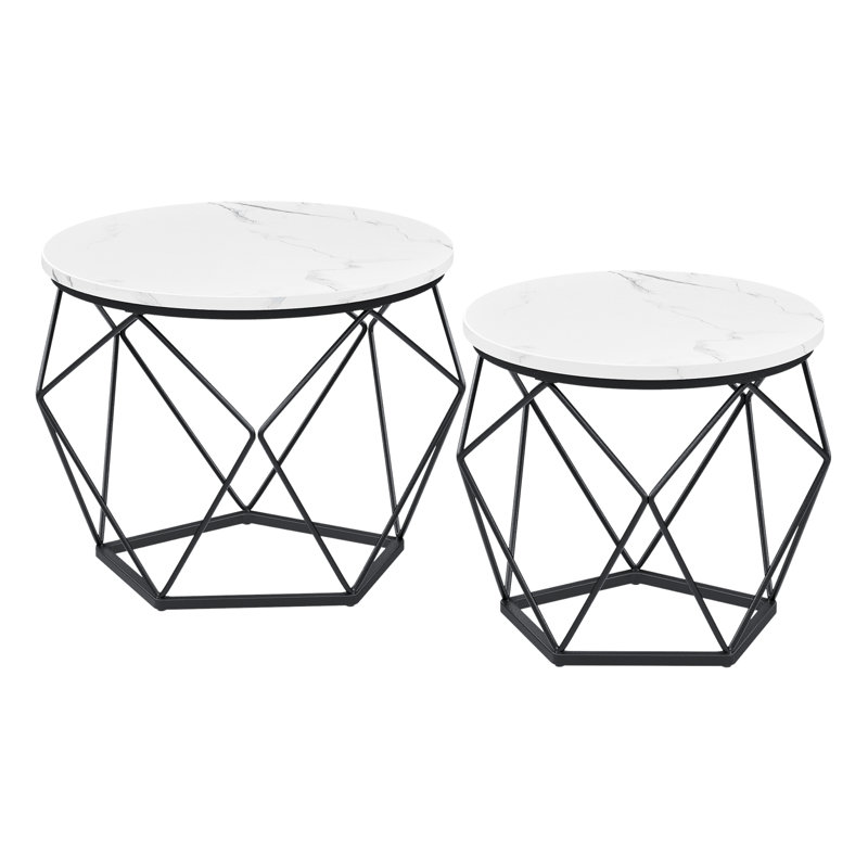 Apison Enclosed Coffee Table, White/Black