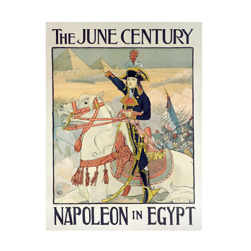 «Eugene Grasset», affiche pour le magazine Century, Napoléon en Égypte, 1895, art sur toile, H 19 po x l 14 po